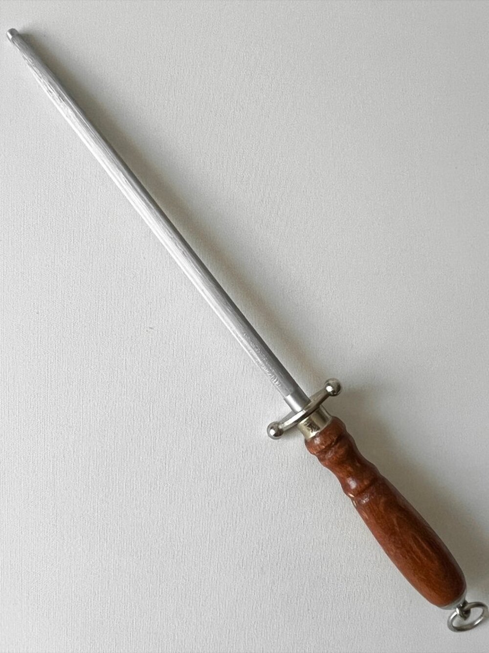 Vintage Zwilling J A Henckels 9" Honing Steel Rod Wood Handle Solingen Germany